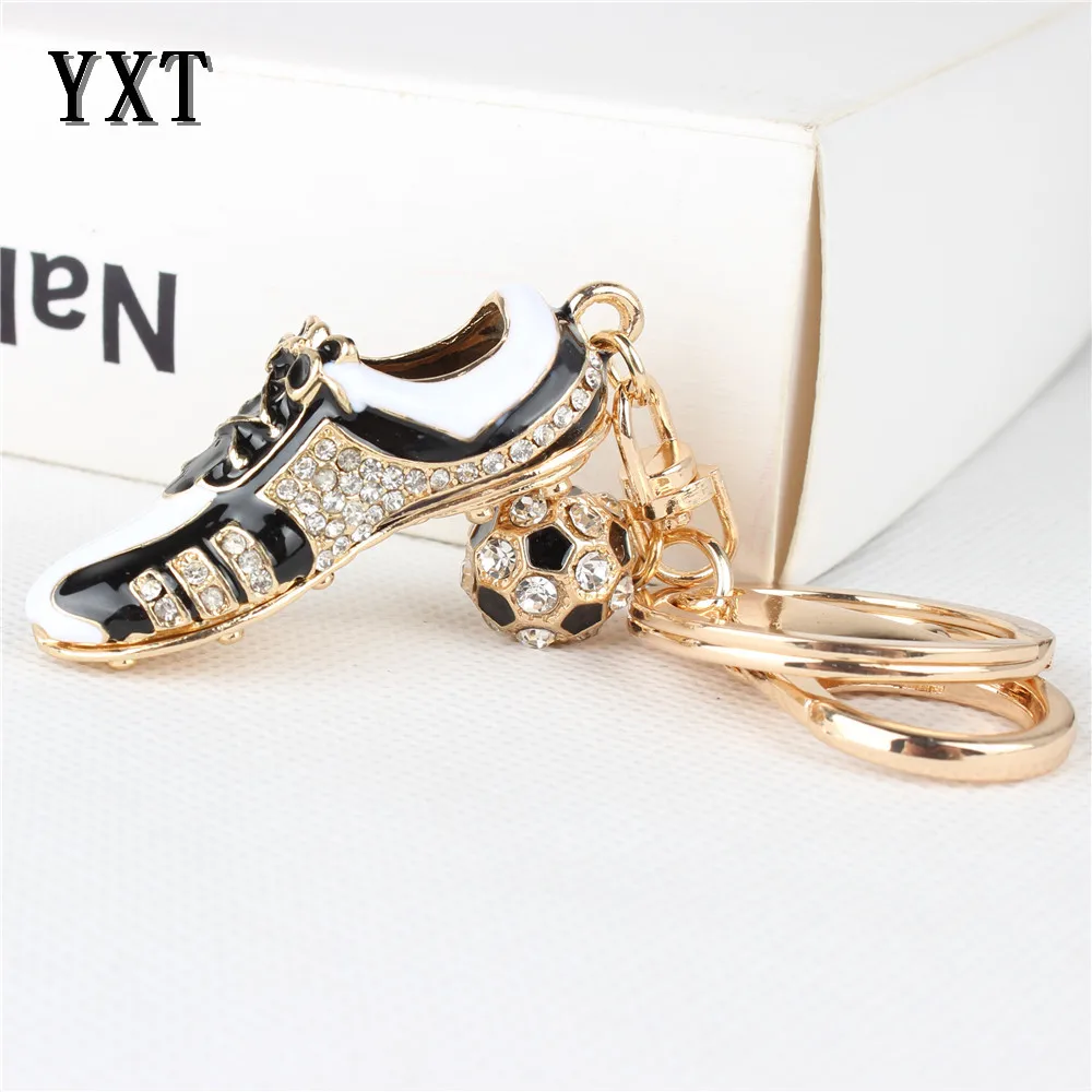 

Fashion Football Shoe Sport Lovely New Fashion Cute Crystal Charm Pendant Purse Bag Car Key Ring Chain Party Creative Gift