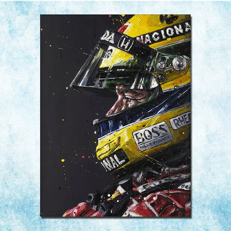 Айртон Сенна F1 гонки Чемпион Шелковый Холст плакат 13x18 24x32 дюймов украшения дома стены(больше)-3