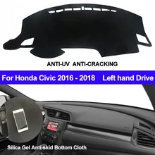 TAIJS крышка приборной панели автомобиля силиконовая Нескользящая для Honda Civic левый тире коврик солнцезащитный тент анти-УФ ковровое покрытие приборная панель