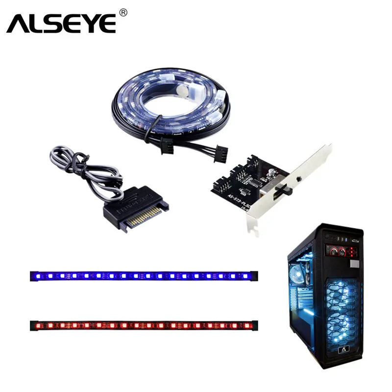 Alseye CLS-100 RGB вентилятор и светодио дный полосы контроллер чехол для ноутбука Подсветка (1 пара) Силиконовые IP68 Магнитная 30 см полоски