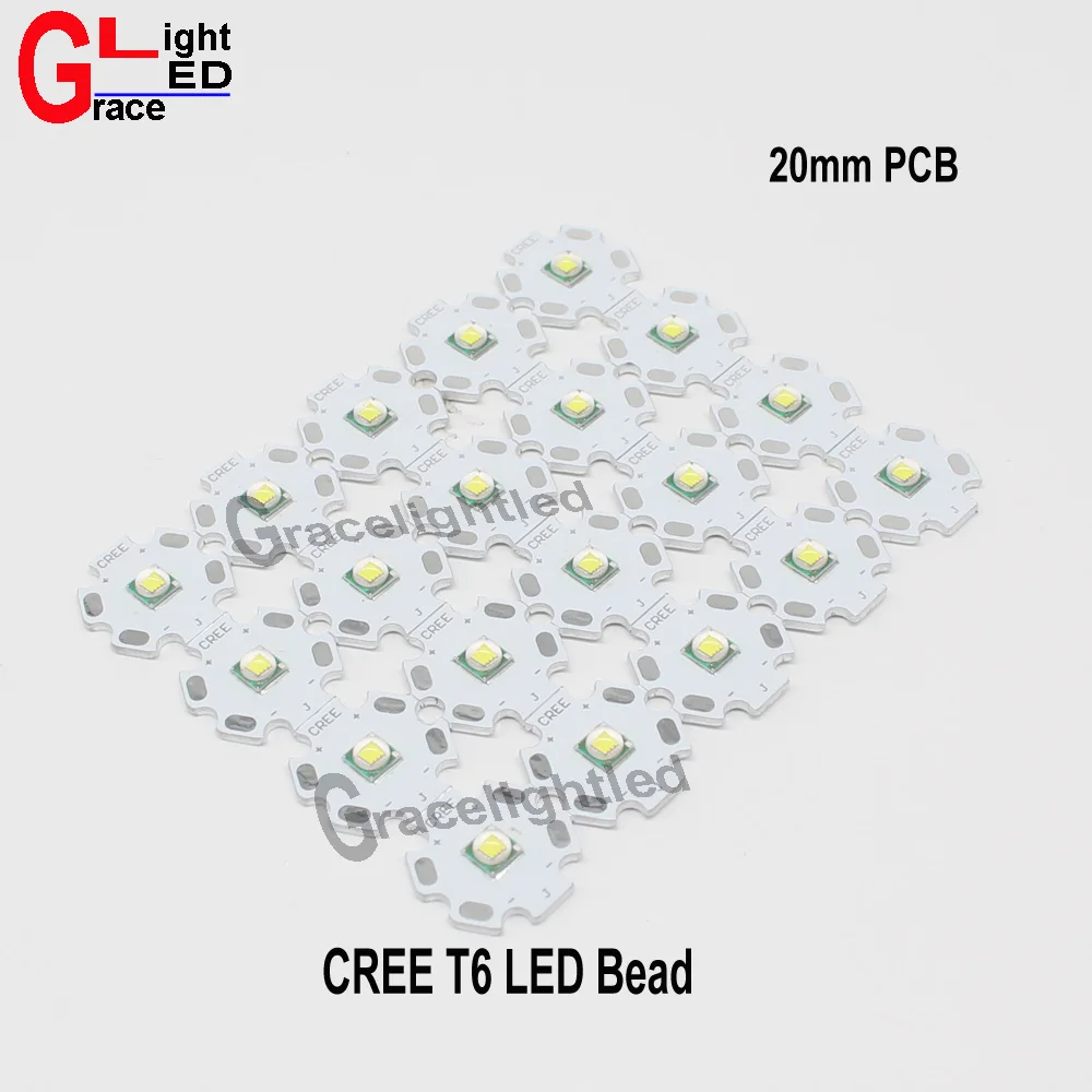 1 шт. CREE XML XM-L T6 U2 10 Вт белый 6000-7000 к светодиодный высокомощный светодиодный шарик на печатной плате 12 мм 14 мм 16 мм 20 мм