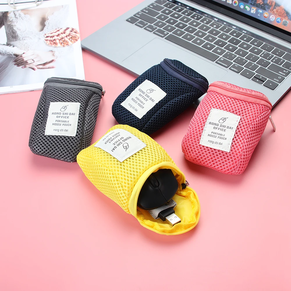 Travel Portable Mouse USB Computer Accessory Pouch nylon Bag Carry Case