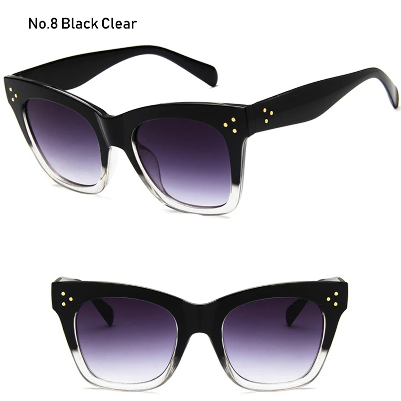 Womens Classic Retro Sunglasses Vintage Cat Eye Oversized Square Gradient Sun Glasses Shades Luxury Brand Designer Eyewear UV400
