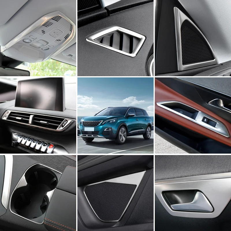 

Fit Left Hand Drive! For Peugeot 3008 GT 2016 2017 2018 Stainless Steel Car Interior Accessories Cover Trim Stickers 28pcs