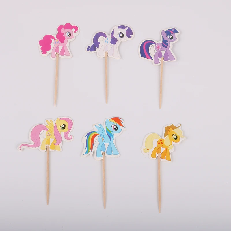 

24pcs Cute Unicorn Horse Cake Cupcake Toppers Pick Kid's Birthday Party Decorations Supplies Favors Children Gifts