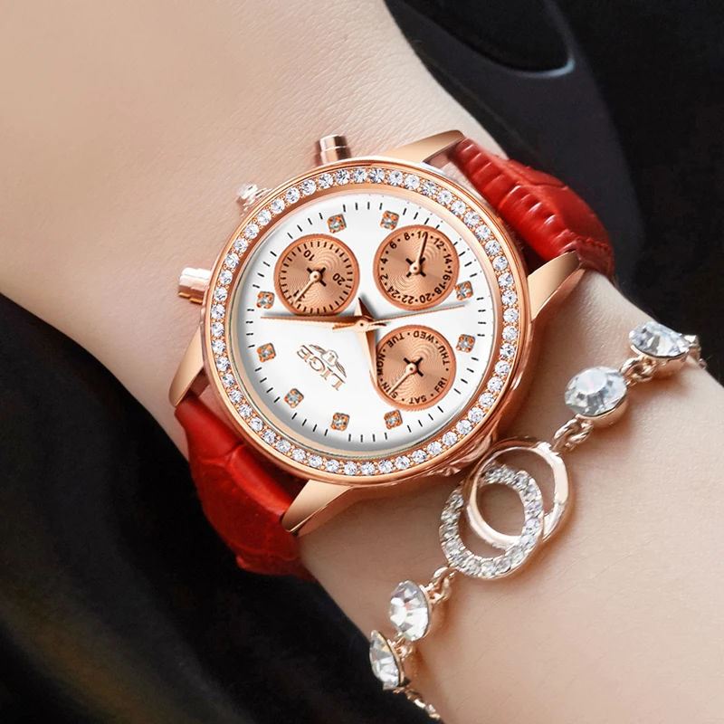 

Relogio feminino Women Watches LIGE Luxury Brand Girl Quartz Watch Casual Leather Ladies Dress Watches Women Clock Montre Femme