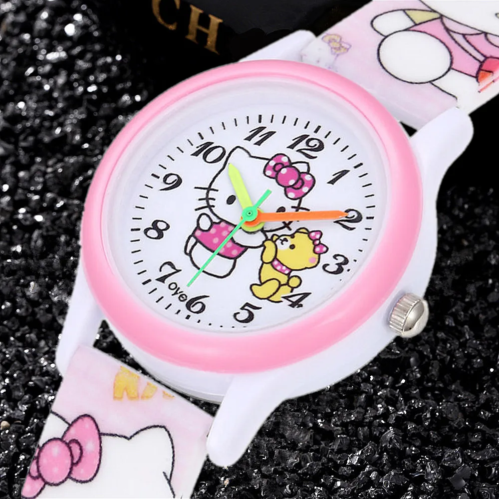 Hello Kitty Children Watches Cute Pink Special Kids Sport Clocks