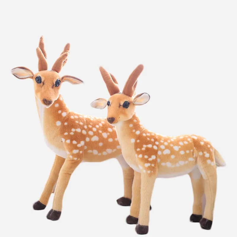 Sika deer toy 50-90cm lifelike deer plush toy stuffed soft real life animal doll kids toys birthday gift for children home decor