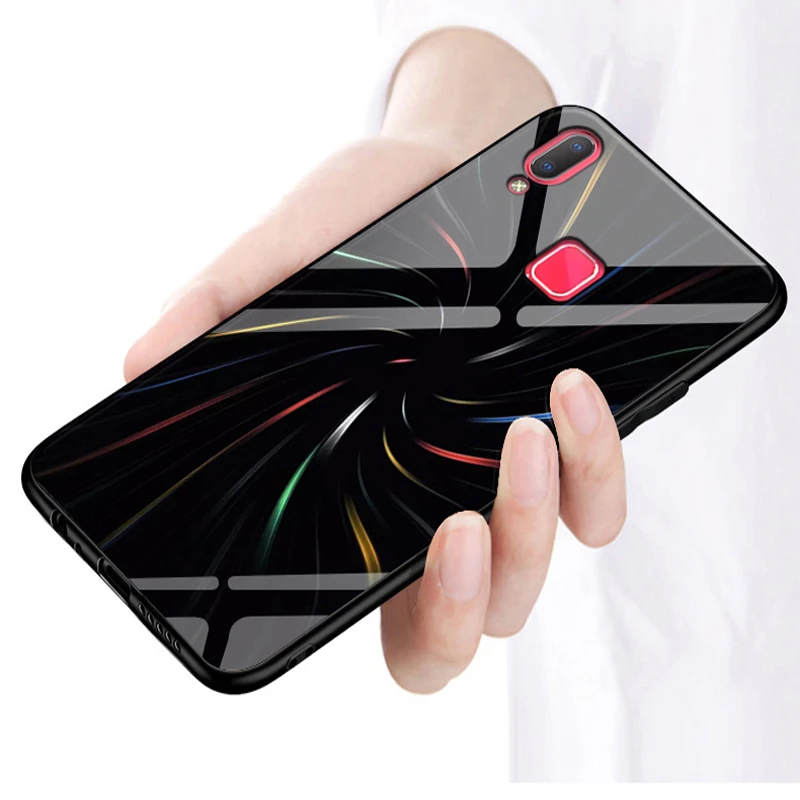 Закаленное Стекло Крышка для vivo y91 чехол capa Мягкий силиконовый чехол жесткий чехол для vivo y 91 чехол vivo y91 V1807 чехол Защитный чехол для телефона