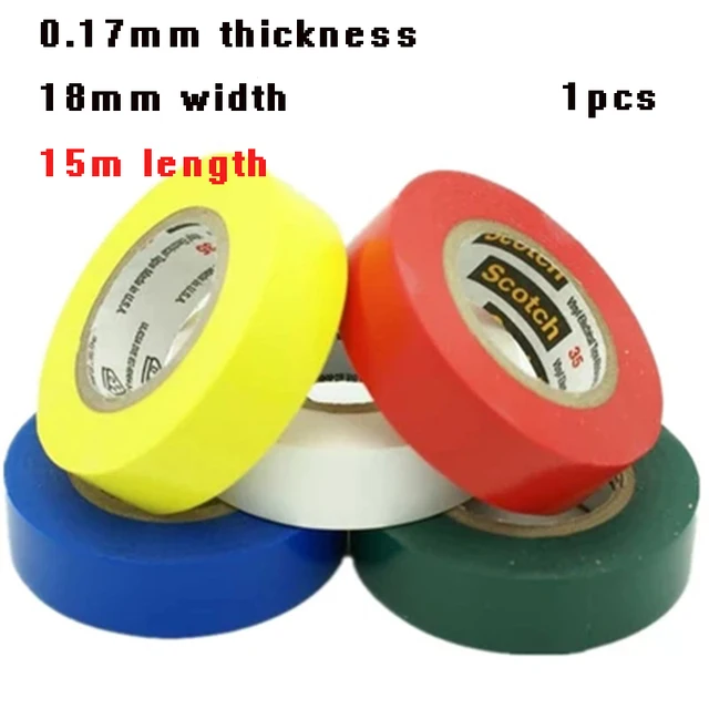 1pcs insulated tape 18mm 15 meters 0.17mm PVC vinyl Electrical