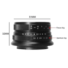 7artisans 25mm / F1.8 Prime Lens for Sony E Mount /Canon EOS-M Mount/Fuji FX Mount /M43 Panasonic Olympus