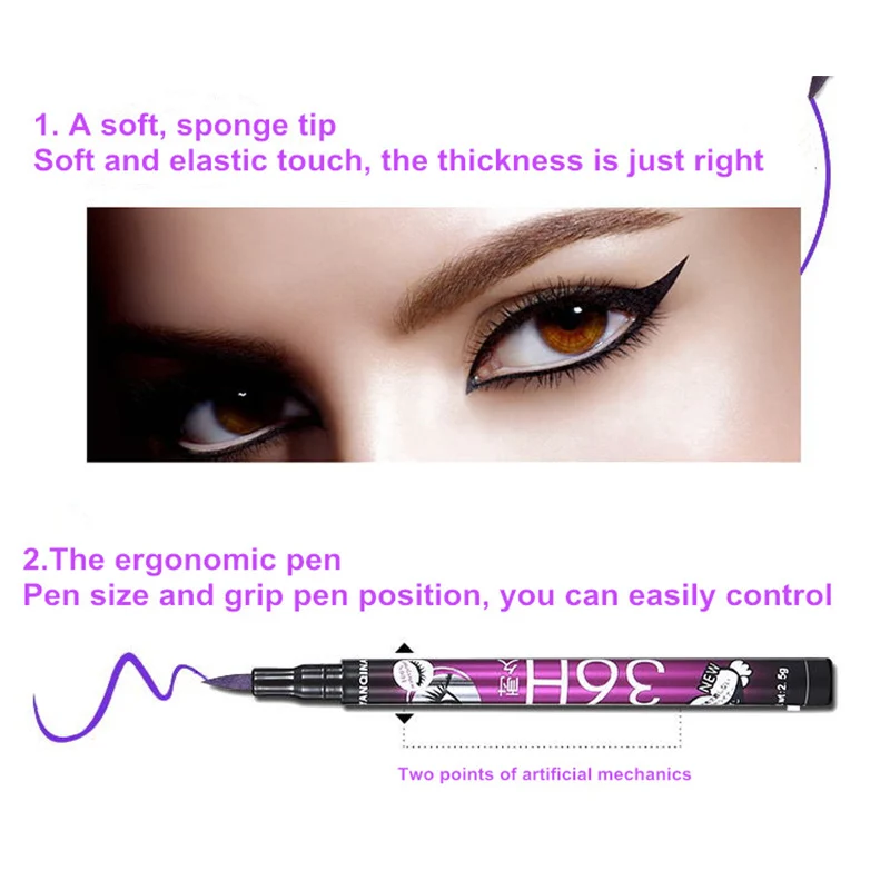 OSHIONER 1 шт. черный 36 H Водонепроницаемый карандаш для глаз от пота длительный Жидкость Eye Liner ручка карандаш составляют инструмент