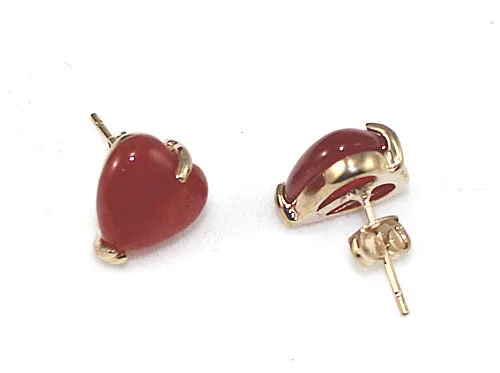 

FREE SHIPPING>>> whosale 10mm red heart jade lovely earrings