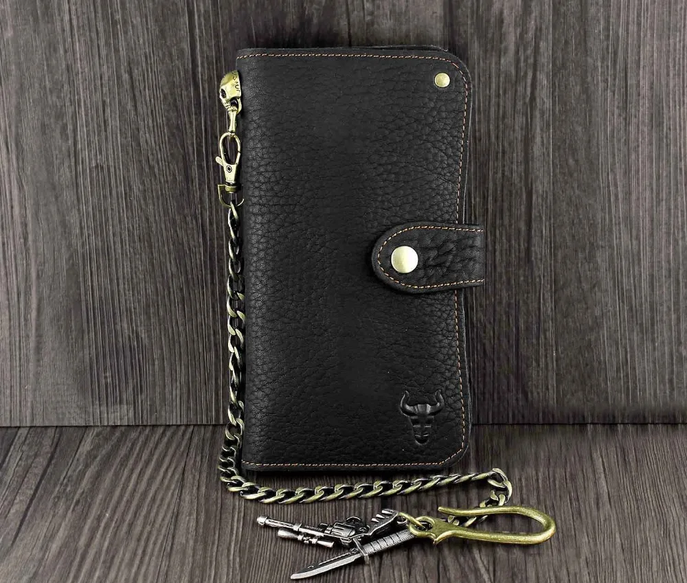 Mens Leather Bifold Wallet With Chain Paul Smith