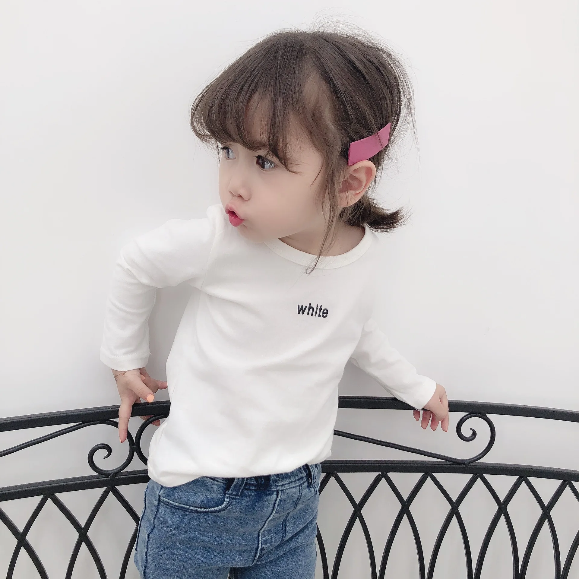 Autumn Winter kids letters printing Wool lycra long sleeve T shirts boys girls casual TOPS