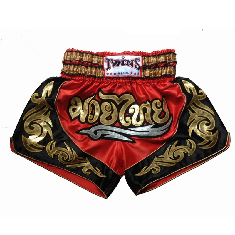 Ebuy360 Twins Muay Thai Boxing Shorts Men Women Frighting Mma Sanda Training Trunks Pants Satin Spandex Sports Shorts 3 Colors