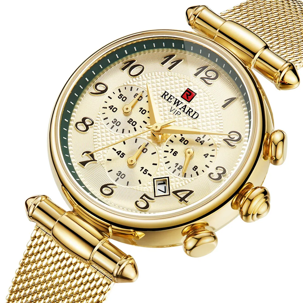 Награда для женщин часы Элитный бренд хронограф Уникальный часы с японским механизмом Дата женские часы Reloj Mujer