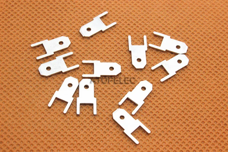 

100pcs 4.8mm Male Spade Terminal Connector PCB Mount 0.8mm Thickness