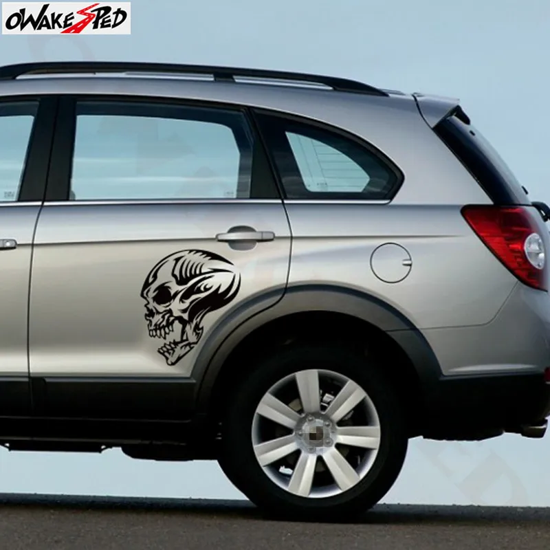 

Car Styling Tribal Profile Skull Graphics Auto Door Decor Decal Automobile Body Both Side Accessories Vinyl Sticker