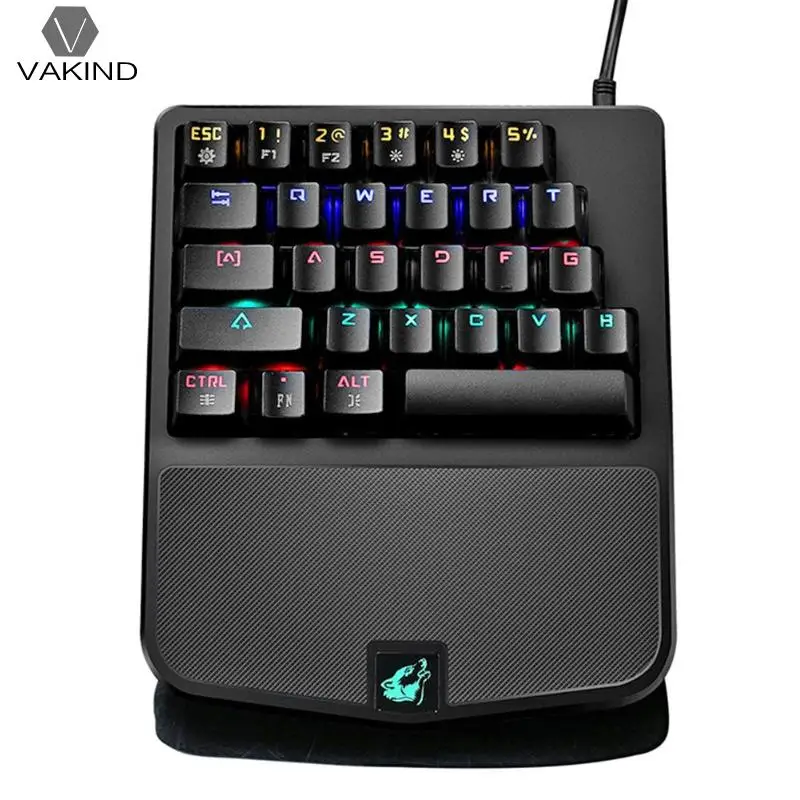 

VAKIND K9 Wired 28 Keys RGB Backlit Single Hand Keypad Keyclick Gaming Keyboard Ergonomics Game Accessory for PUBG
