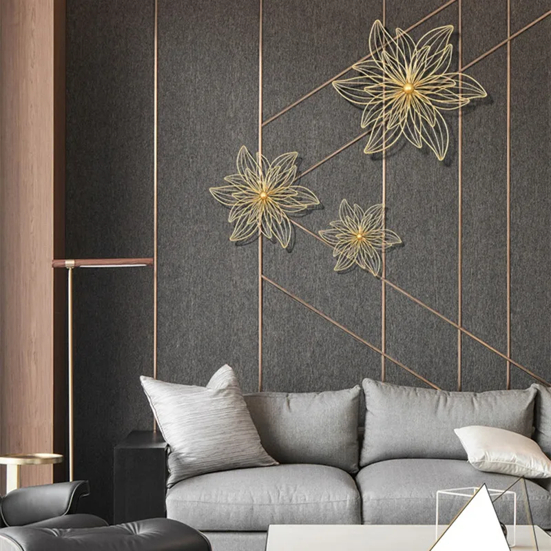  Creative Wrought Iron Moro Flower 3D Stereo Wall Hanging Decorative Chinese Crafts Decoration Bathr - 4000015870432