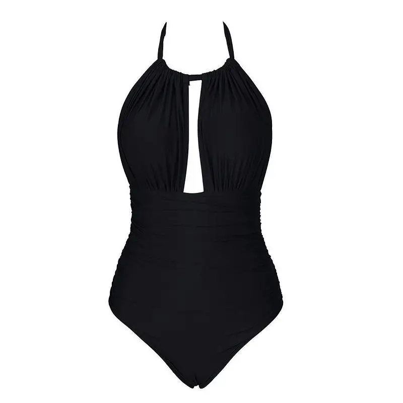 Swimwear 2018 Sexy One Piece Swimsuit Female Solid Women Plus Size Swimwear Black Backless Brazilian May Bather Monokini XXL    6-800x800