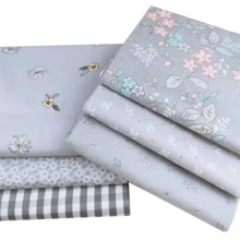 Серый цветок сетки печатных Diy шитье ремесло детское платье Домашний декор тела кроватки Лоскутное Ткань Tissus Тильда Tecido хлопчатобумажная ткань