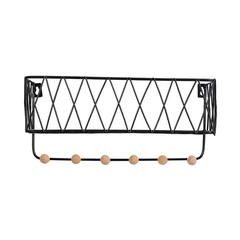 Простая металлическая сетка декоративная настенная полка крюк Тип стеллаж для хранения настенное украшение для гостиной спальни