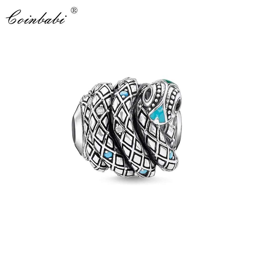

Beads Charm Blue Snake, Thomas 925 Silver TS Jewelry Findings Component For Women Men Silver Gift Fit Karma Bracelet Necklace