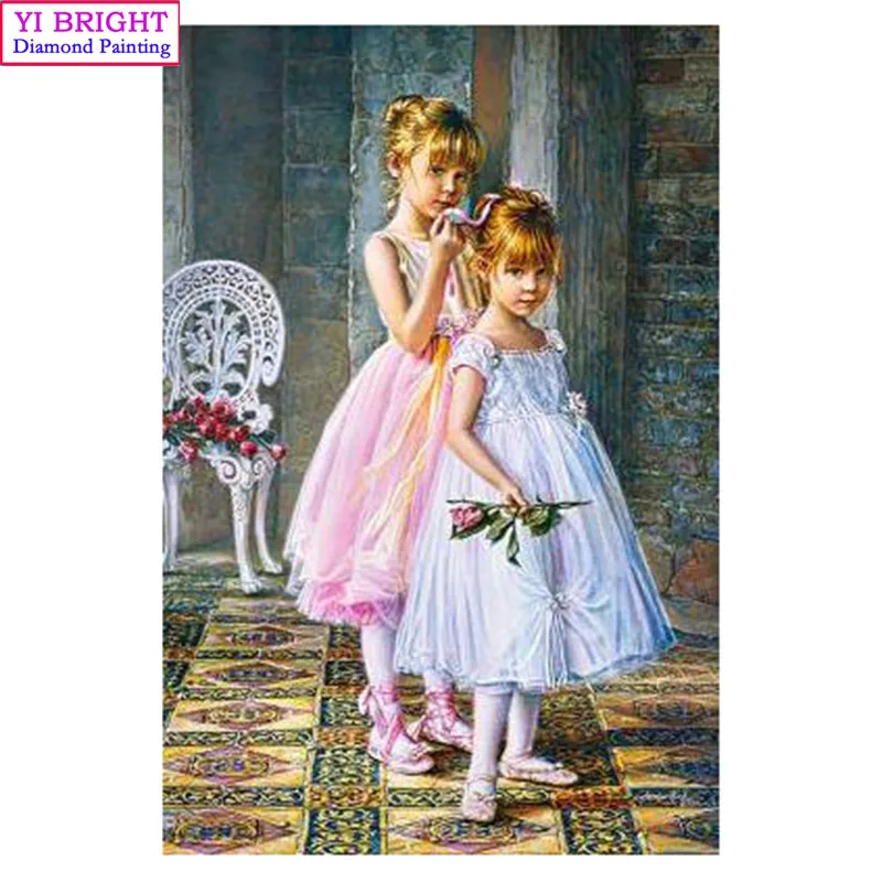 

YI BRIGHT 5D Diy Square/Round Full diamond painting"Angel girl" diamond embroidery cross stitch Home Decor new Year's gift XPZ