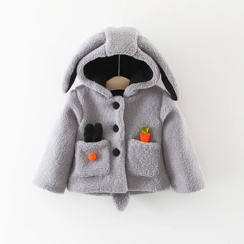 Новые зимние куртки для девочек корейский свитер с капюшоном для малышей Детская одежда от 0 до 3 лет, 1003
