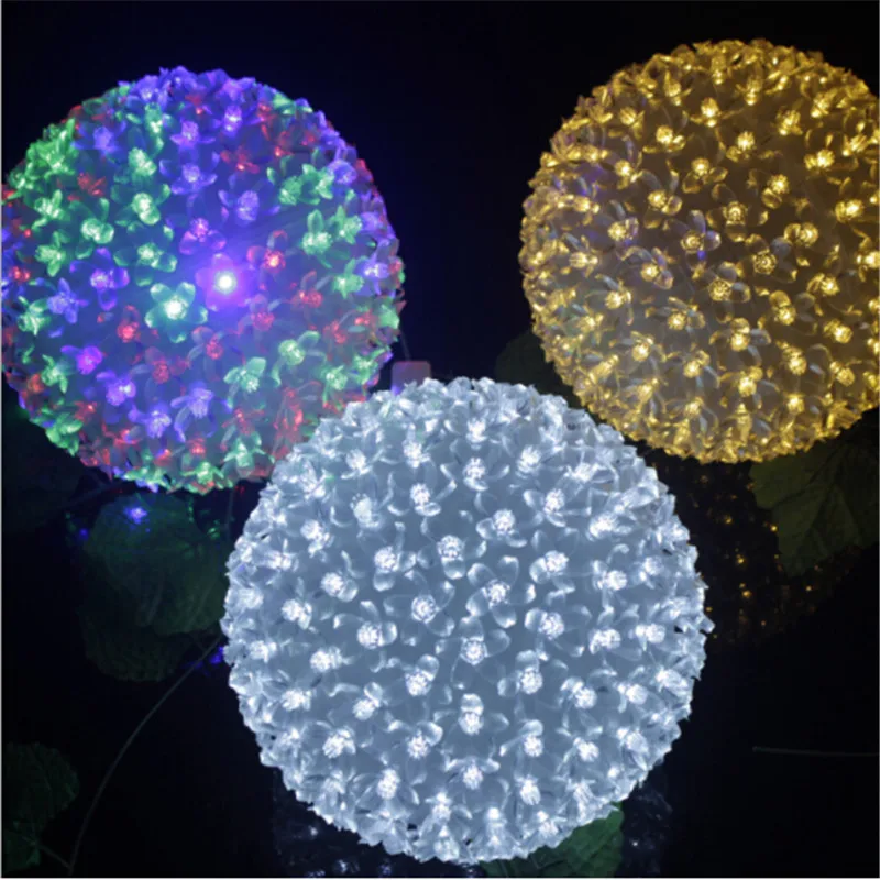 

EU Plug 200 LED Cherry Blossoms Peach Flower Holiday Ball Light String Fairy Christmas Lighting AC110V 220V Sakura Garland Lamp
