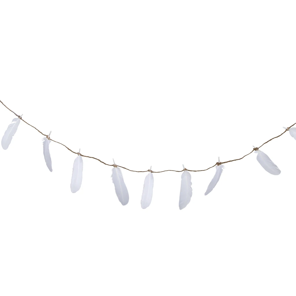 Dipped Feather Bunting Banner Hanging Garland Wedding Party Decoration 
