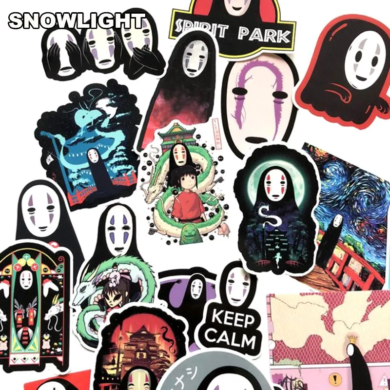 40pcs Creative Cute Spirited Away No Face Men Sticker for Mobile Phone Laptop Luggage Guitar Case Skateboard Bike Car Stickers