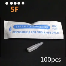 100 шт 5F одноразовые перманентные иглы для макияжа бровей колпачки наконечники для бровей Макияж машины татуировки иглы