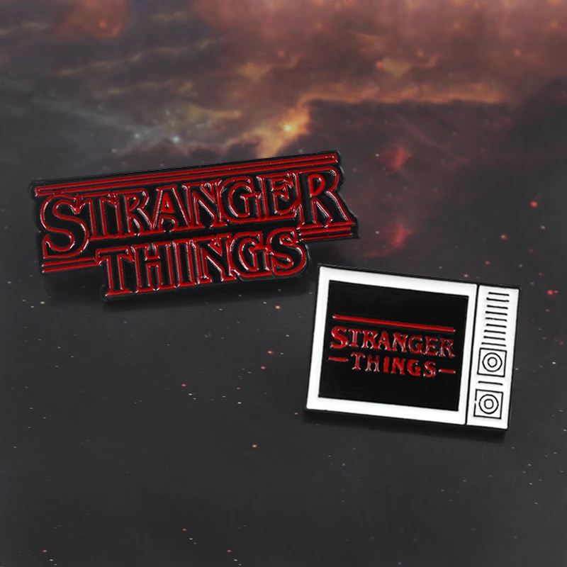 

Black Character Brooch Horror Sci-fi Movie TV STRANGER THINGS Enamel Pin Denim Lapel Badge Movie Fan Gothic Jewelry Gifts