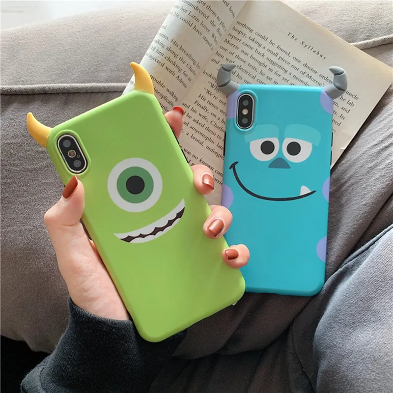 

Green Big Eyes Case/ Blue Cartoon Smile Devil Angle phone case for iphone 6 6s 7 8 XS Max XS XR X Soft cover Tpu Red black