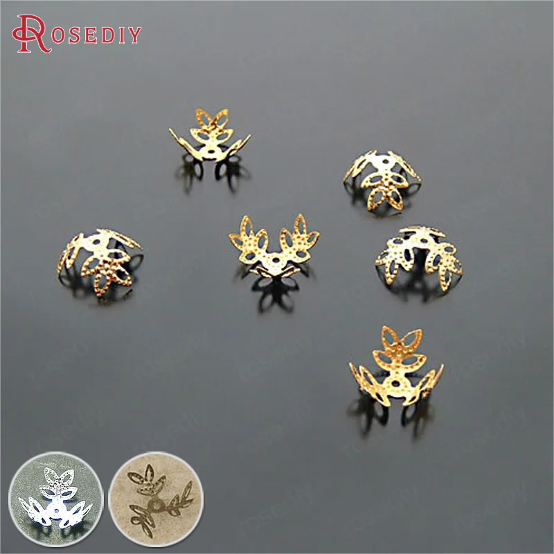 

(18225)100PCS 15MM Gold Color Plated Iron Bead Caps Three Leaves Diy Jewelry Findings Accessories Wholesale