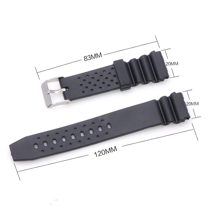  18mm 20mm 22mm Black Rubber Silicone Watchband with Buckle for Casio G-SHOCK Watch Straps belt