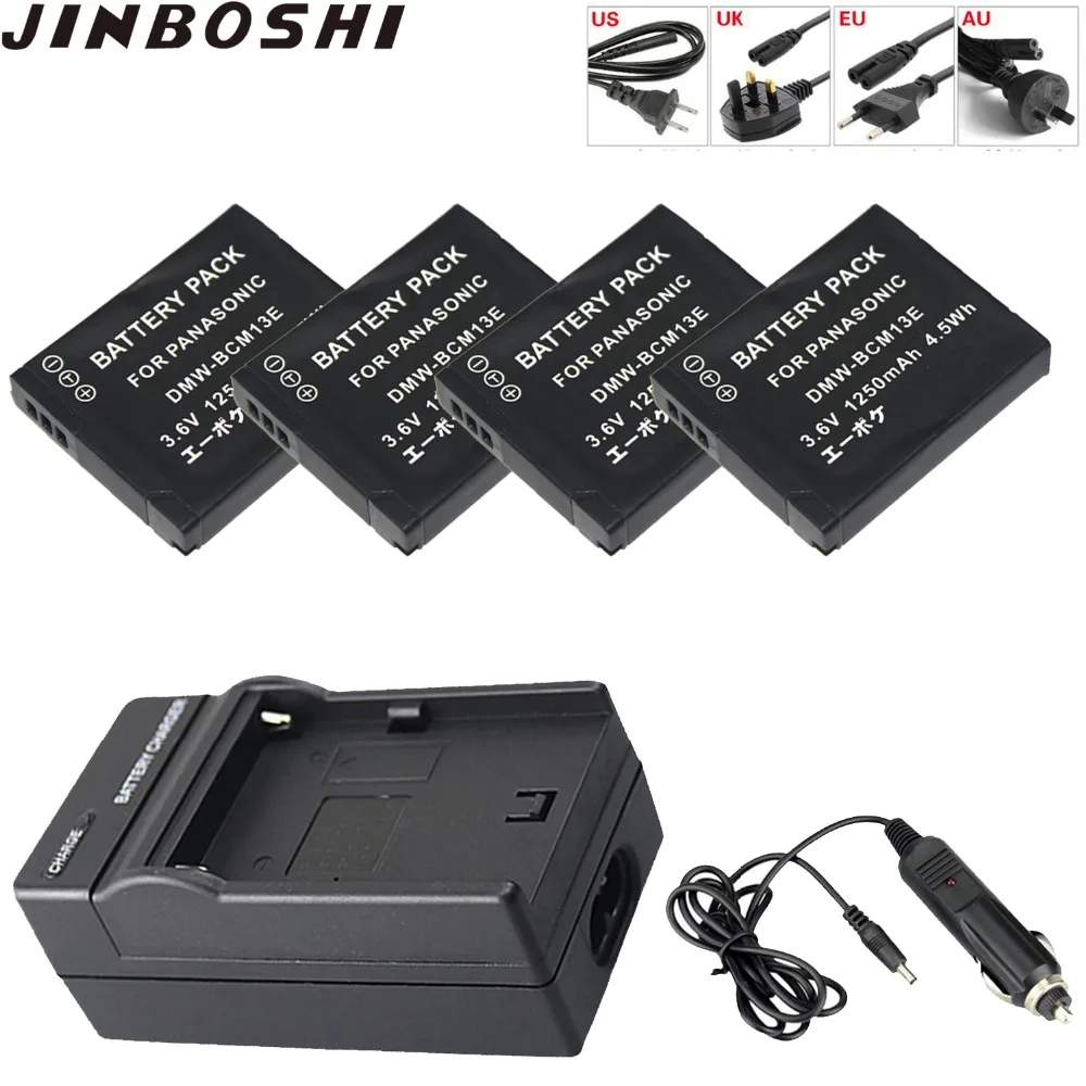 4X DMW BCM13E Li ion Battery + LED Charger For Panasonic DMC FT5 LZ40
