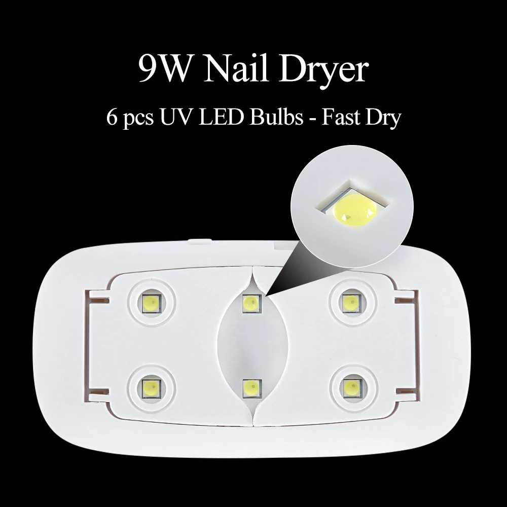 9 Вт портативная мини-лампа для ногтей, сушилка, УФ-светодиодный светильник для маникюра, отверждения солнечного света, Гель-лак, USB, быстросохнущее оборудование для дизайна ногтей LA1016