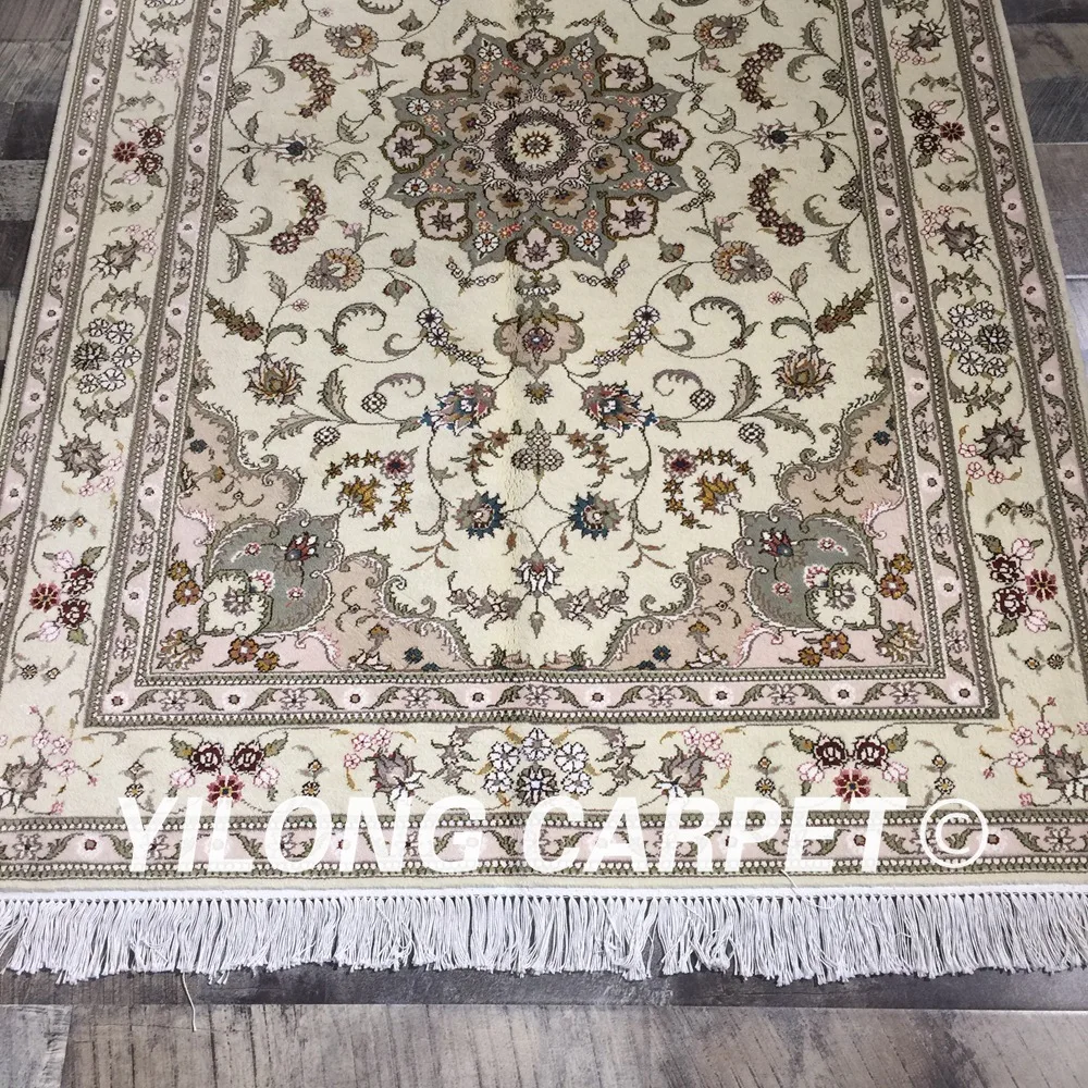 Декоративный ковер ручной работы Yilong 4 'x 6' для гостиной с зелеными цветами в