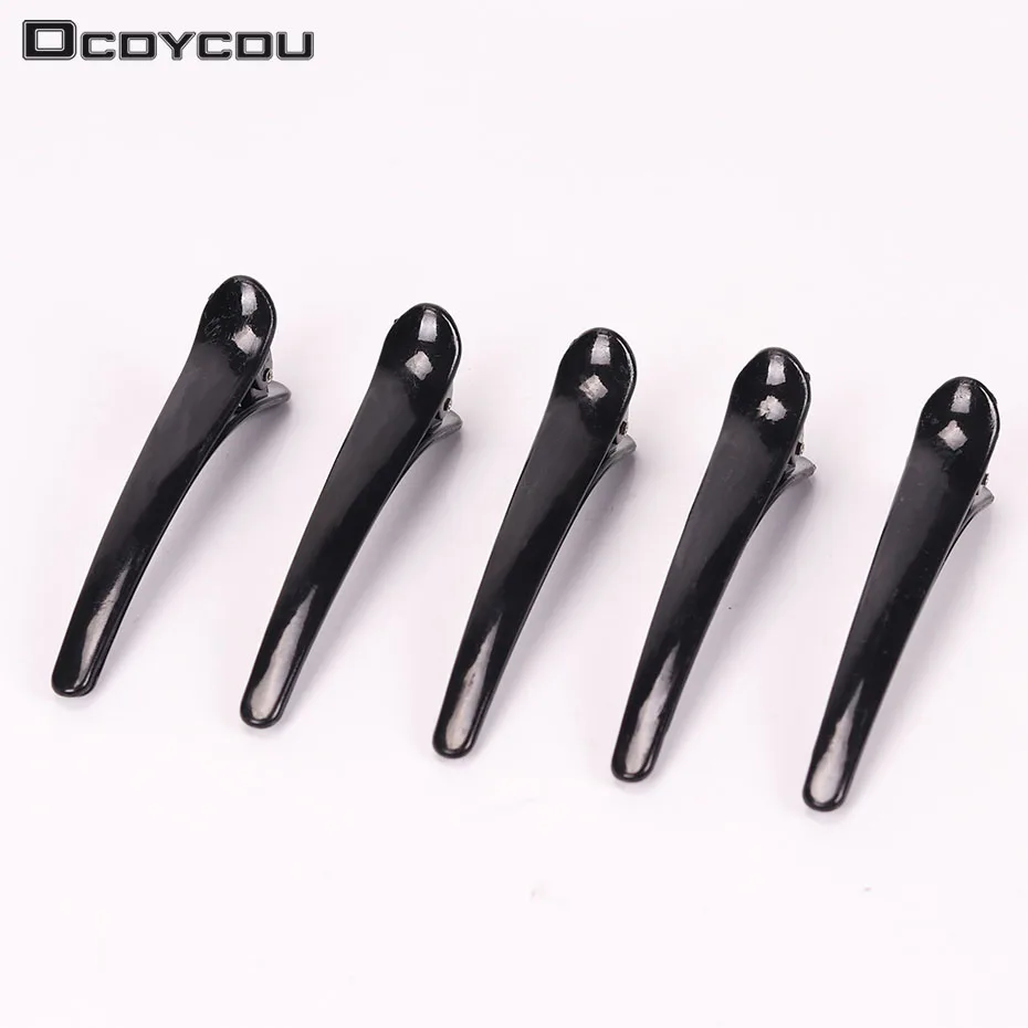 10PCS Professional Hairdressing Salon Hairpins Black Plastic Single Prong DIY Alligator Hair Clip Hair Care Styling Tools