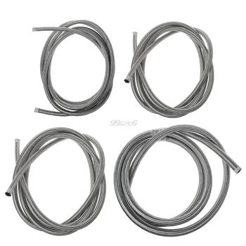 

1M 3M Stainless Steel Braided Brake Gas Oil Fuel Line Hose AN4 AN6 AN8 AN10 NEW Oct10 Drop Ship