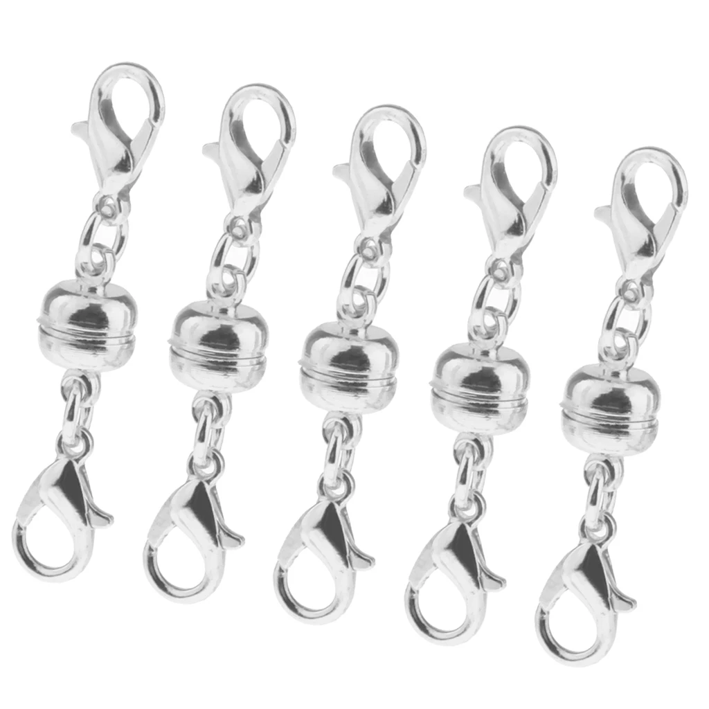 5 Piece Magic Magnetic Lobster Clasps Connector Findings for Jewelry Making Bracelet Necklace Design Repair Hooks