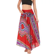 Womail harajuku винтажная длинная хиппи богемная Цыганская Бохо Цветочная эластичная талия Цветочная Холтер Юбка faldas largas verano