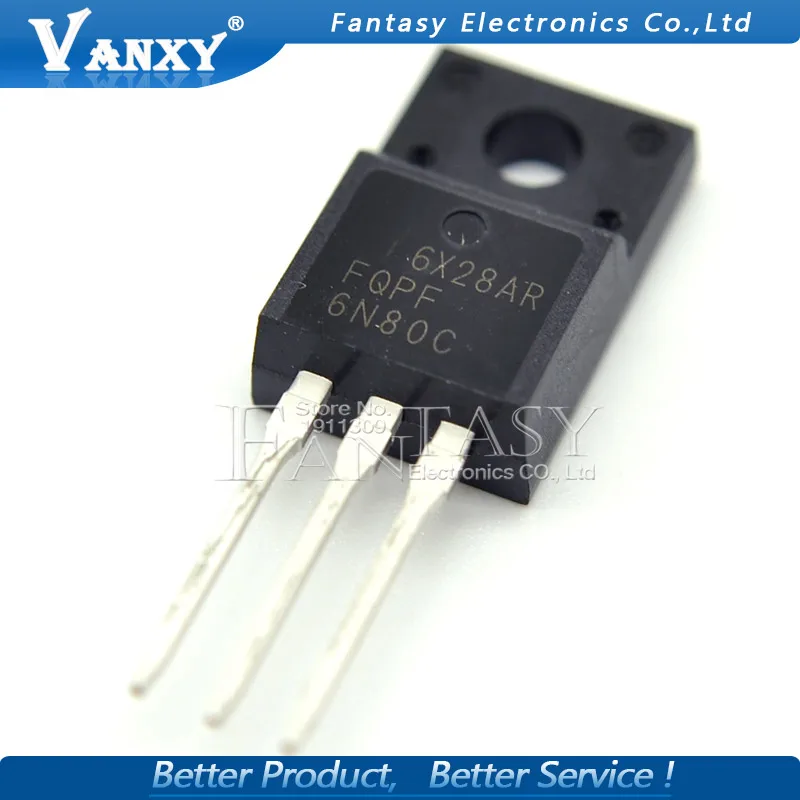 

10PCS FQPF6N80C TO-220 6N80C 6N80 TO220 FQPF6N80 TO-220F new MOS FET transistor