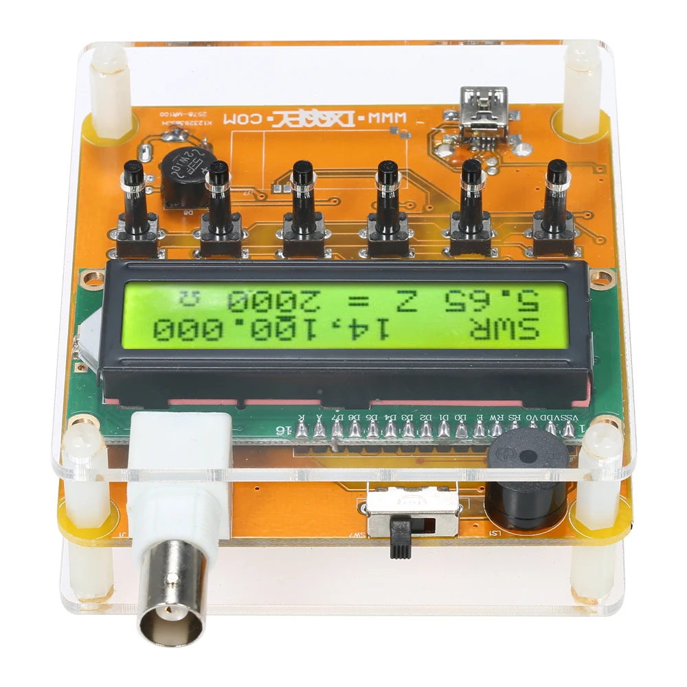 

KKMOON Digital Shortwave Antenna Analyzer Meter Tester for Ham Radio Q9 1~60M For Testing Standing Wave Resistance Capacitance