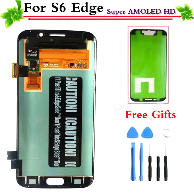 

Super AMOLED for Samsung Galaxy S6 Edge LCD Display G925 G925F G925i Touch Screen Digitizer Replacement with Free Sticker +Tools
