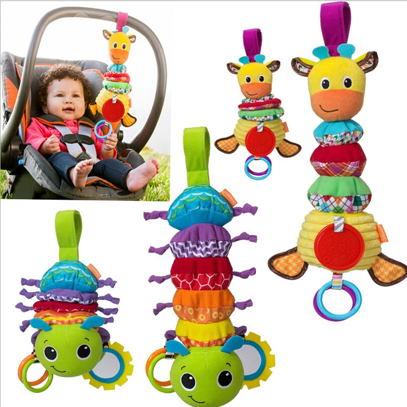 

Infantino Twist Caterpillars Sound Hanging Baby Rattles with Teethers Multifunction Bed Car Hang Toy Baby Musical Bug